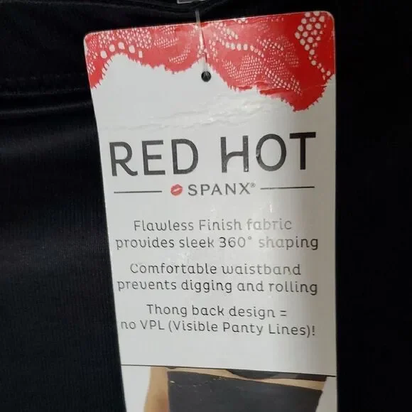 SPANX Red Hot High-Waisted Black Thong Size XL NWT - Picture 4 of 6